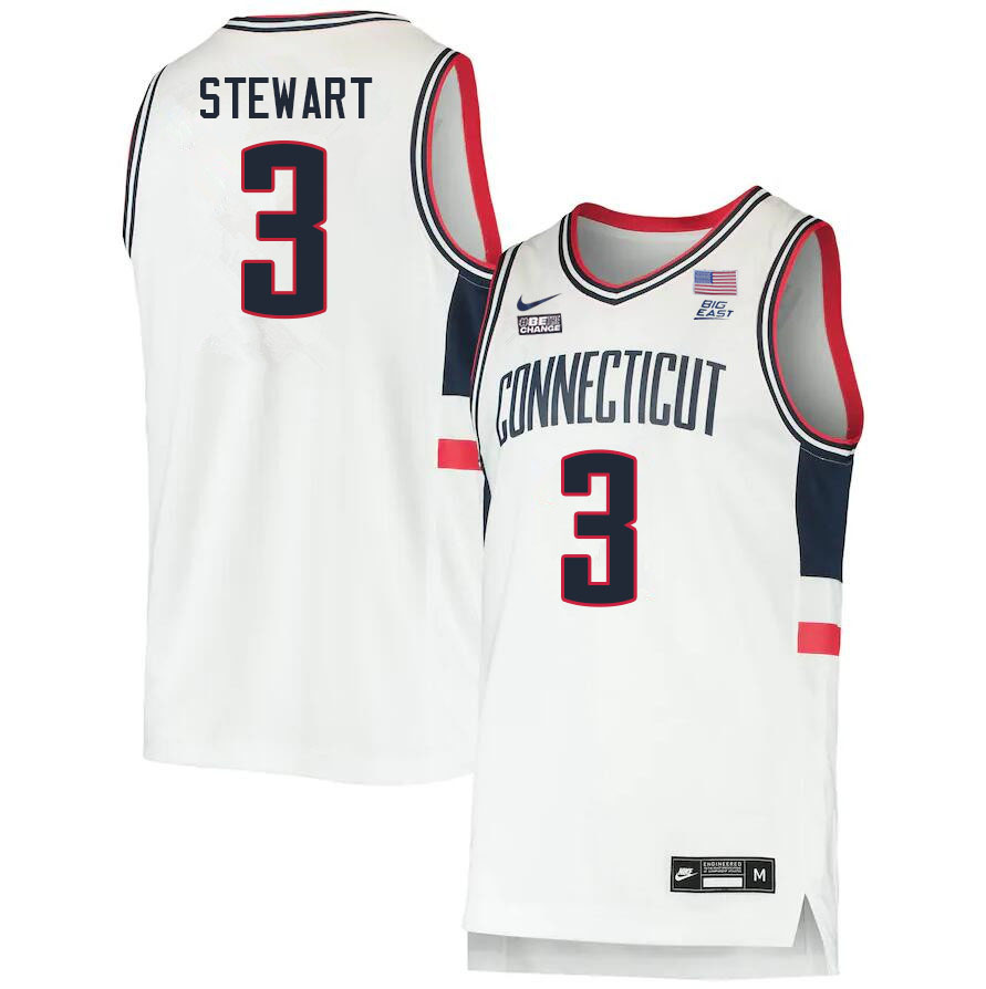 Men #3 Jaylin Stewart Uconn Huskies College 2022-23 Basketball Stitched Jerseys Stitched Sale-White
